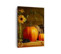 Quadro su Tela 50x70cm Autunno folk tradizione zucche Stampe Immagini Murale