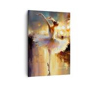 Quadro su Tela 50x70cm Ballerina Danza Colore Ad Olio Stampe Immagini Murale