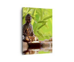 Quadro su Tela 50x70cm Buddismo Feng Shui Spa bambù Stampe Immagini Murale