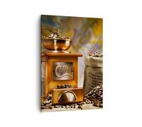 Quadro su Tela 50x70cm Caffè grani smerigliatrice tazza Stampe Immagini Murale