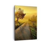 Quadro su Tela 50x70cm campo strada albero Stampe Immagini Quadri Moderni Murale
