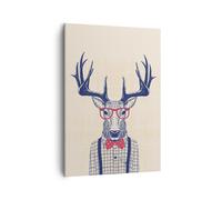 Quadro su Tela 50x70cm Carattere cervi illustrazione pantaloni a vita bassa