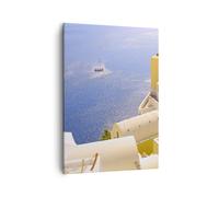 Quadro su Tela 50x70cm Casa appartamento edificio grecia Stampe Immagini Murale