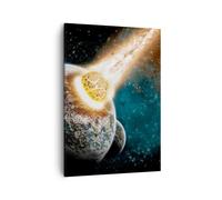 Quadro su Tela 50x70cm Cataclismo Apocalisse Cometa Esplosione Stampe Murale