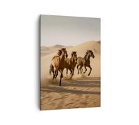 Quadro su Tela 50x70cm Cavalli Deserto Dune Stampe Immagini Quadri Murale