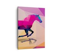 Quadro su Tela 50x70cm Cavallo animali geometria diamante Stampe Immagini Murale