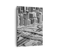 Quadro su Tela 50x70cm Città grattacieli autostrada Stampe Immagini Murale