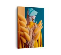 Quadro su Tela 50x70cm Donna Moda Erba Della Pampa Stampe Immagini Quadri Murale