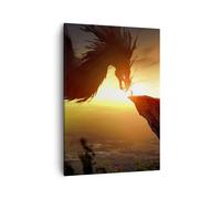 Quadro su Tela 50x70cm drago roccia creatura Stampe Immagini Quadri Murale