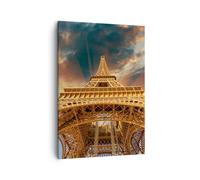Quadro su Tela 50x70cm Eiffle Architettura Parigi Stampe Immagini Quadri Murale