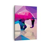 Quadro su Tela 50x70cm Elefante illustrazione colorito Stampe Immagini Murale