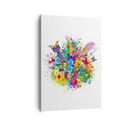 Quadro su Tela 50x70cm Farfalla colore fiore composizione Stampe Immagini Murale