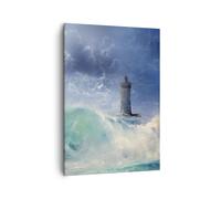 Quadro su Tela 50x70cm faro mare Stampe Immagini Quadri Moderni Murale