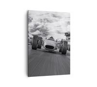 Quadro su Tela 50x70cm Formula 1 in bianco e nero Stampe Immagini Quadri Murale