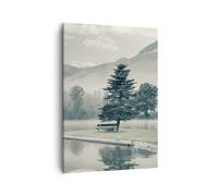Quadro su Tela 50x70cm Fresco paesaggio montagne Stampe Immagini Quadri Murale