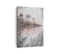 Quadri Moderni Soggiorno Giungla Palme Matita Quadro su Tela Verticale 50x70cm Stampe da Parete Camera da Letto Cucina 1 pezzo Wall Art Canvas Piccoli Decorazione Murale Grafica Immagini PA50x70-6098