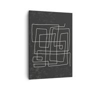 Quadro su Tela 50x70cm In bianco e nero labirinto linea Stampe Immagini Murale