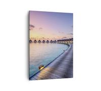 Quadro su Tela 50x70cm Maldive mare Stampe Immagini Quadri Moderni Murale