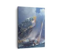 Quadro su Tela 50x70cm mare barca a vela Stampe Immagini Quadri Moderni Murale