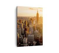 Quadro su Tela Verticale New York Grattacieli Manhattan Stampe da Parete 50x70cm Quadri Moderni Soggiorno Camera da Letto 1 pezzo Piccoli Decorazione Murale Wall Art Canvas Immagini PA50x70-2672