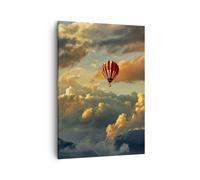 Quadro su Tela 50x70cm nuvole mongolfiera volo Stampe Immagini Quadri Murale
