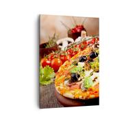 Quadro su Tela 50x70cm Pizza Cibo Italia tradizione Stampe Immagini Murale