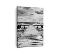 Quadro su Tela 50x70cm ponte mare onda Stampe Immagini Quadri Moderni Murale