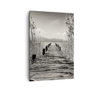 Quadro su Tela 50x70cm Ponte Molo Seppia Stampe Immagini Quadri Moderni Murale