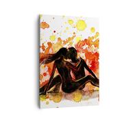 Quadro su Tela 50x70cm Relazione di coppia bacio multicolore Stampe