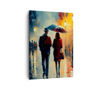 Quadro su Tela 50x70cm Romanticismo Coppia Paesaggio Stampe Immagini Murale