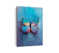 Quadro su Tela 50x70cm Scritto a mano farfalla blu Stampe Immagini Quadri Murale