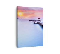 Quadro su Tela 50x70cm Spiaggia acqua mare vacanza Stampe Immagini Quadri Murale