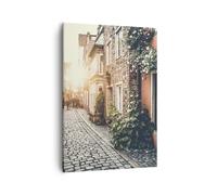 Quadro su Tela 50x70cm strada casa persone Stampe Immagini Quadri Moderni Murale