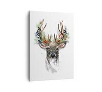 Quadro su Tela 50x70cm Surrealismo Cervi Boho Stampe Immagini Quadri Murale