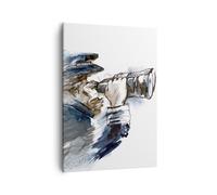 Quadro su Tela 50x70cm testa illusione binocolo uomo Stampe Immagini Murale