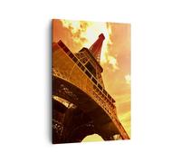 Quadro su Tela 50x70cm Torre Eiffel Parigi città costruzione Stampe Murale