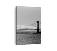 Quadro su Tela 50x70cm Usa cancello dorato ponte Stampe Immagini Quadri Murale