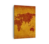 Quadro su Tela 50x70cm Vecchia mappa continenti viaggi mondo Stampe Murale