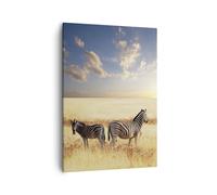 Quadro su Tela 50x70cm Zebra animale a strisce savana Stampe Immagini Murale