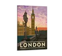 Quadro Su Tela 60 * 90cm Senza Cornice Poster di viaggio Art Déco di Londra Decorazioni per la camera per ragazze adolescenti Dipinti murali Decorazioni per la casa Cucina