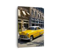Quadro su Tela 70x100cm Americano auto classico città Stampe Immagini Murale