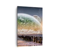 Quadro su Tela 70x100cm Astrazione pianeta terra globo Stampe Immagini Murale