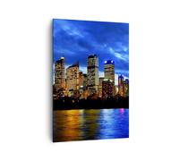 Quadro su Tela 70x100cm Australia notte città grattacieli Stampe Immagini Murale