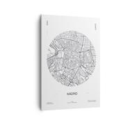Quadro su Tela 70x100cm Carta Geografica Madrid Spagna Stampe Immagini Murale