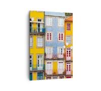 Quadro su Tela 70x100cm Casas Ribeira Porto Stampe Immagini Quadri Murale