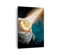 Quadro su Tela 70x100cm Cataclismo Apocalisse Cometa Esplosione Stampe Murale