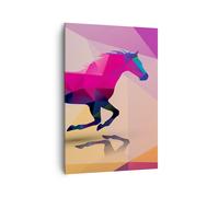 Quadro su Tela 70x100cm Cavallo animali geometria diamante Stampe Murale