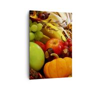 Quadro su Tela 70x100cm Cesto di vimini frutta verdura Stampe Immagini Murale