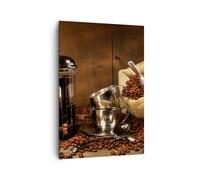 Quadro su Tela 70x100cm Chicchi di caffè caffè tostato tazza Stampe Murale