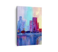 Quadro su Tela 70x100cm città casa strada Stampe Immagini Quadri Moderni Murale